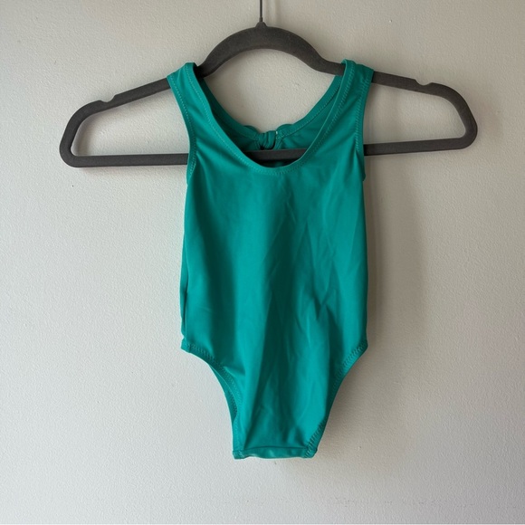 🌼 5/$25 Old Navy Girl Green One-Piece Swimsuit 12–18M | Bow Front Bathing Suit - Picture 3 of 7